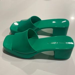 Steve Madden green mule slide sandals